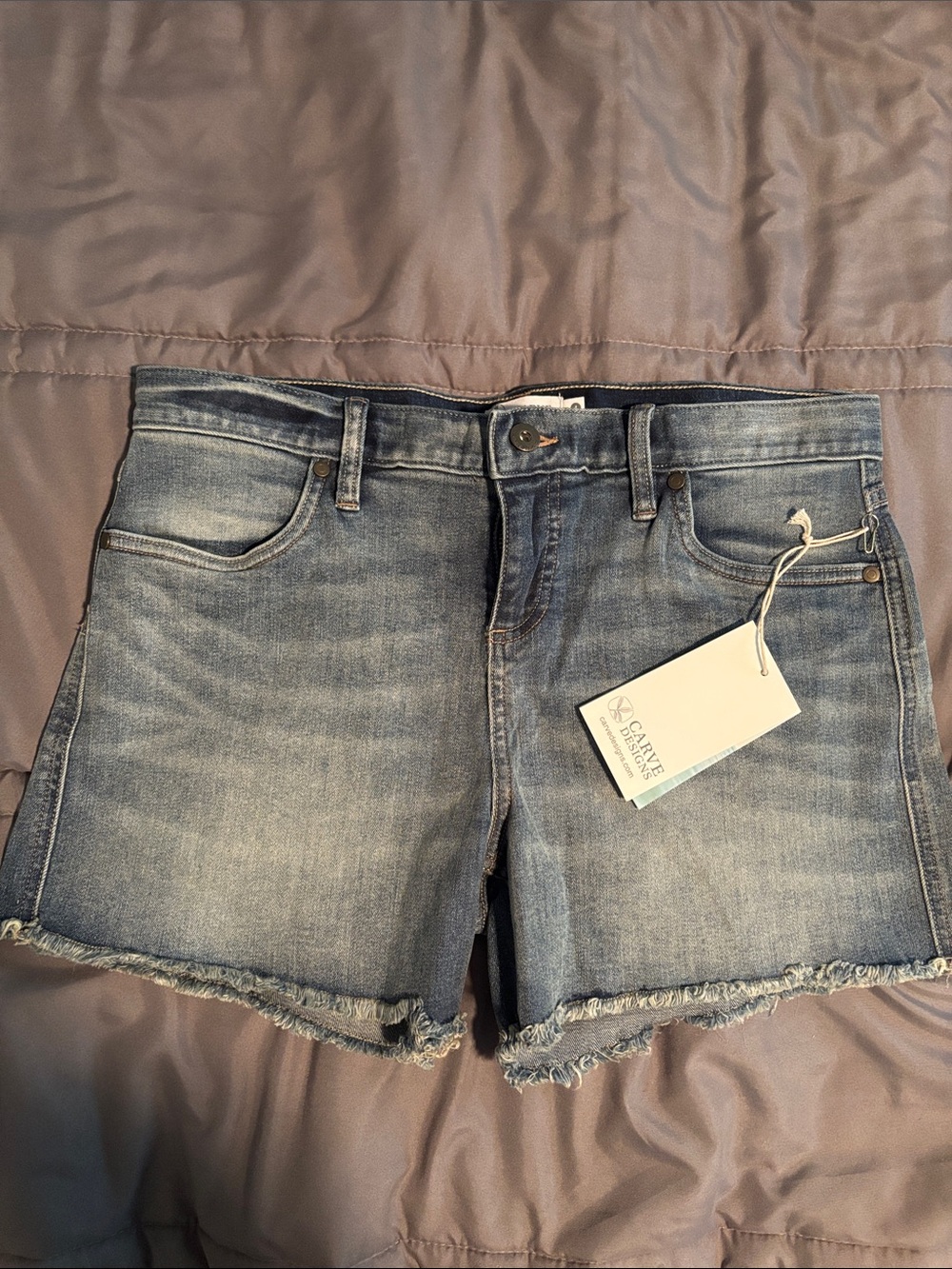 Carve Designs Faded Light Blue Denim Cutoff Shorts